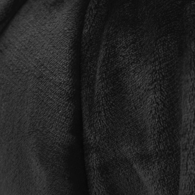 Raschel Velvet Touch Blanket Throw, Black, 245cm x 280cm