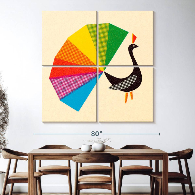 Brampt Rainbow Tail Peacock, 74" H x 74" W