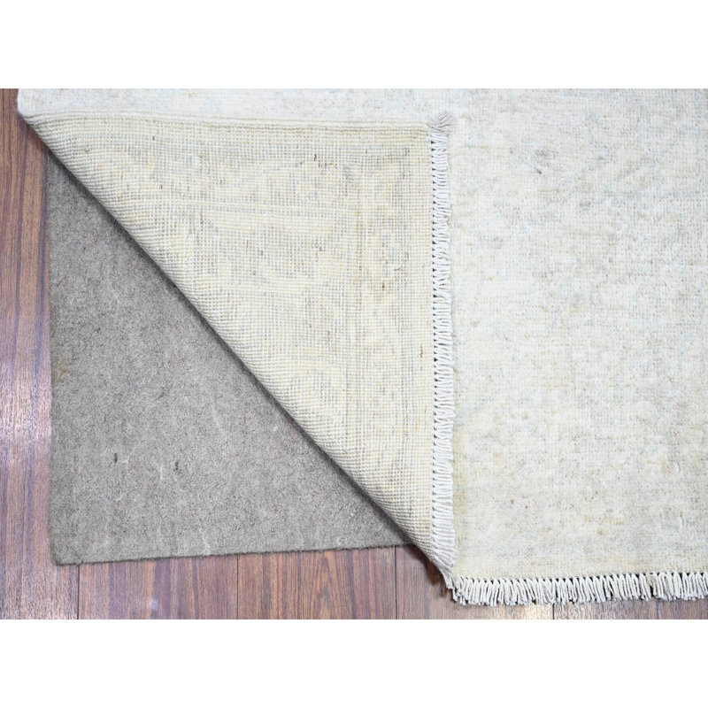 Tapis de couloir en laine noué à la main ivoire 2 pi 7 po x 19 pi 1 po 95496F31EE3249B4A3D11399207B79F4