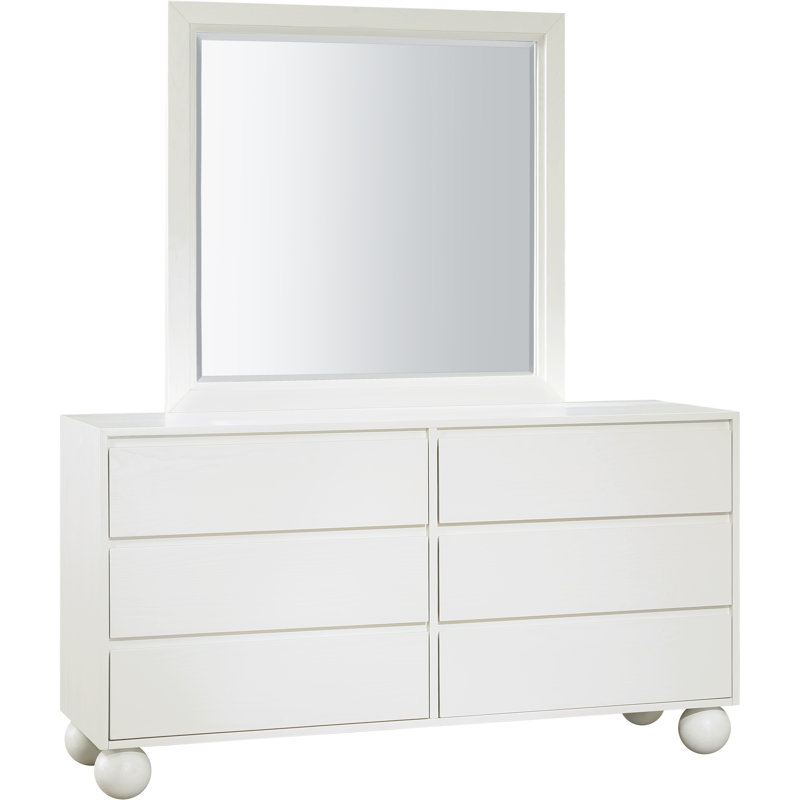 Rokhaya 60'' W 6 - Drawer Dresser, Cream