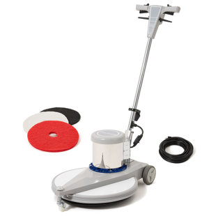 20" High-Speed Commercial Floor Burnisher, 1.5 HP, 1500 RPM, 40ft Cord, Rubber Bumper Guard, with Red, White & Black Pads for Cleaning, Polishing & Stripping