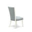 5 Piece Modern Dining Table Set Includes a Rectangle Wooden Table with Butterfly Leaf and 4 Baby Blue Linen Fabric Parsons Chairs, Linen White-1580584594-1580563151-1580563150