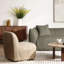 Bram Upholstered Swivel Accent Chair, Sand