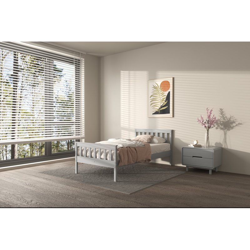 Lit simple Pine Shaker, gris