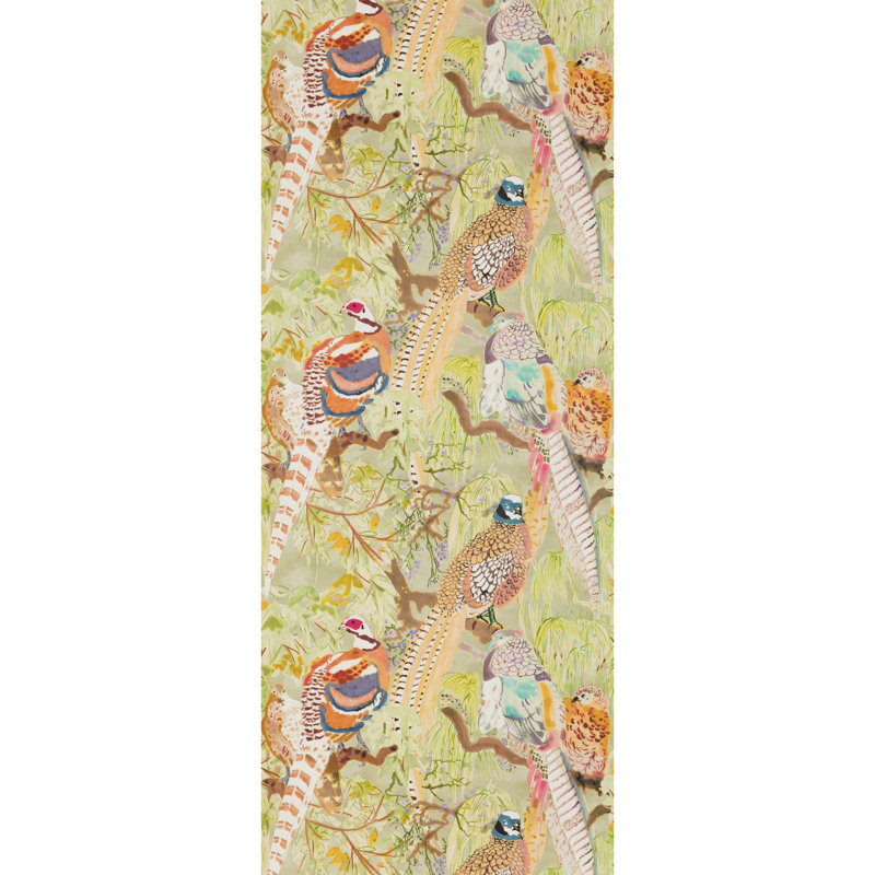 393.7" L x 27" W Wallpaper Roll, Green/Brown