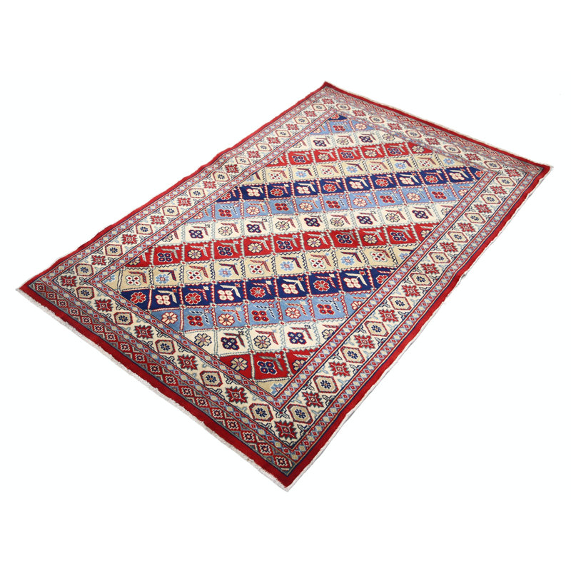 Tapis tribal coloré en laine noué à la main 3 x 5 pi pour chambre à coucher