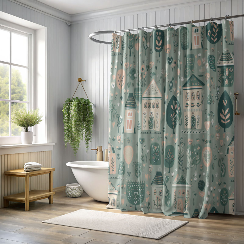 Rideau de douche Boho Cottage - Premium, H 74 po x l 71 po