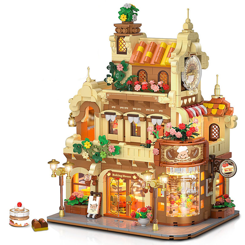 3-story Bakery Café Building Set – Interactive Miniature Shop Model With Realistic Details For Kids 8+