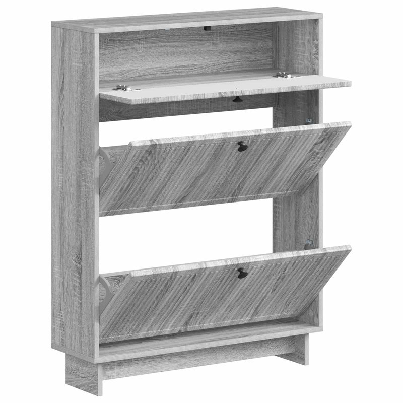  Shoe Cabinet with Shelf with Storage EDE Engineered Wood Footwear Rack, Grey Sonoma, 103 cm H x 78 cm W x 24 cm D