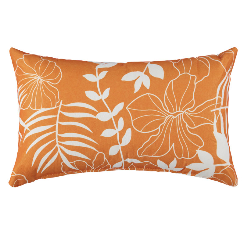 Housse de coussin rectangulaire à imprimé tropical, Orange