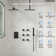 DualJetSpa 12" Dual Shower Head with Body Jets,Thermostatic Shower Faucet System with Rough-In Valve