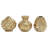 Gold Ceramic Decorative Vase with Varying Patterns Set-618320508