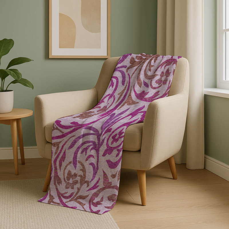 Jeté Sherpa ASB764, Lavender Floral 3