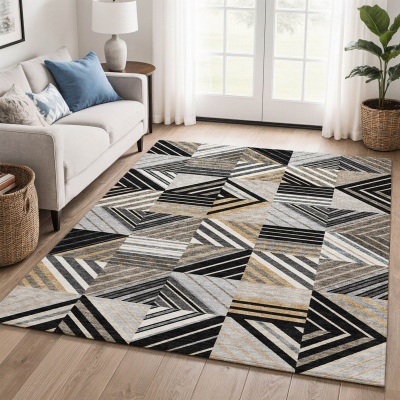 Tapis de qualité supérieure lavable à la machine Mayfield AMF2399, Noir, 9 pi x 12 pi
