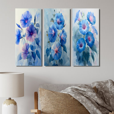 Garden Of Blue Morning Glory Bloom I - Morning Glory Canvas Prints Collection