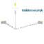 Tringle de rideau de douche de coin en forme de L 40-60 "x 40-60" avec support de plafond