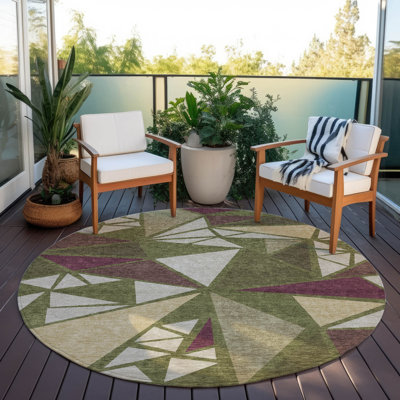 Tapis intérieur / extérieur vert Aristea 