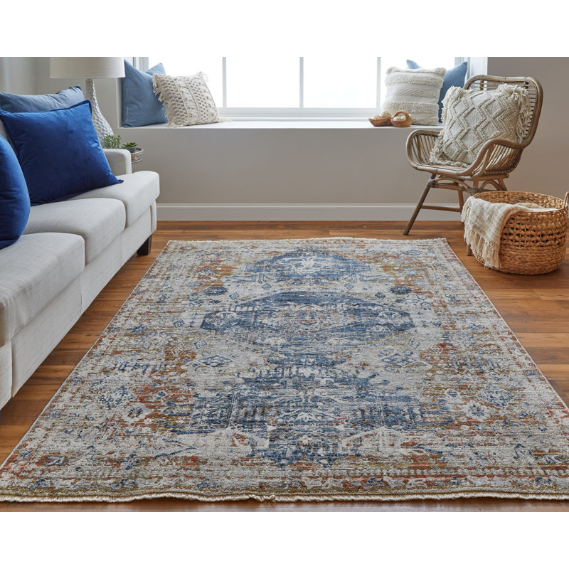 Tapis oriental bleu / rouge Benedetto, Rectangle 12 pi x 15 pi