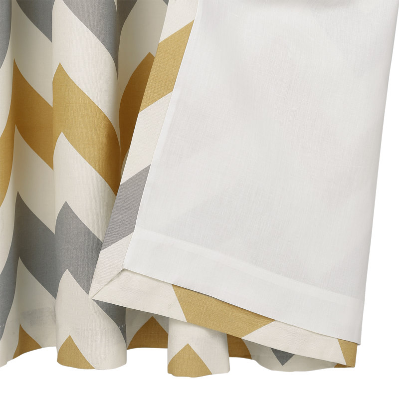 Cotton Sheer Curtain Pair, Width 117 x Drop 183 cm, Ochre
