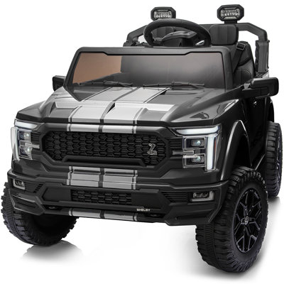 Hikiddo Licensed Ford Shelby F-150 24V Kids Ride on Toy, Electric Car for Kids w/ 20" Wide Seat, Remote Control - Black