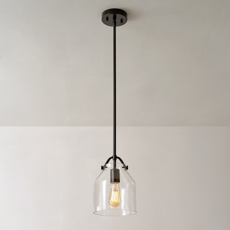 Martinsville 1 - Light Matte Black Dome Pendant