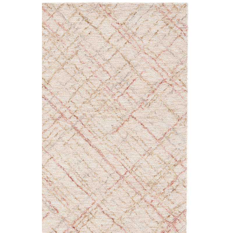 Tapis abstrait tissé à la main Menendez, Rectangle 4 pi x 6 pi