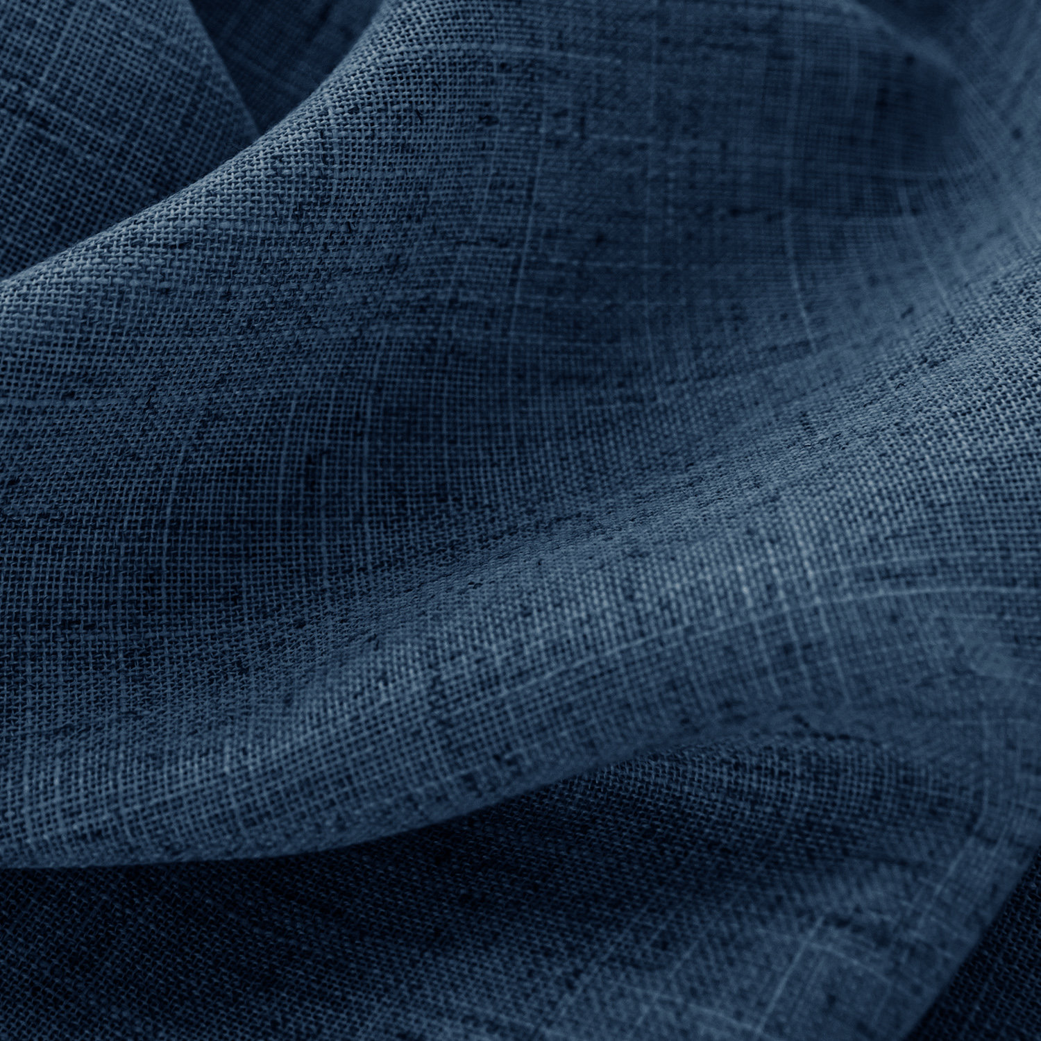 Toyoko Semi-Sheer Linen Blend Curtain Set, 52" W x 108" L, Navy