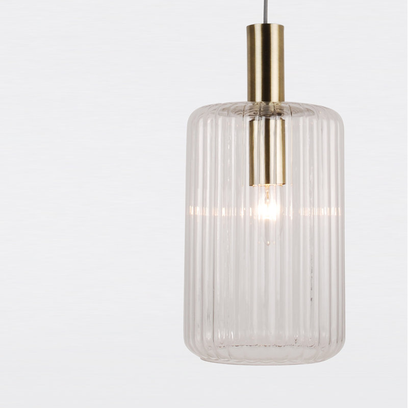 Colberg 1 - Light Cylinder Pendant, Fluted Glass/Satin Brass