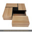 Table basse de conception unique avec 4 compartiments de rangement cachés, table de cocktail carrée avec plateau coulissant extensible, table centrale ultra brillante pour salon, 31,5 po x 31,5 po, naturel-1739734626