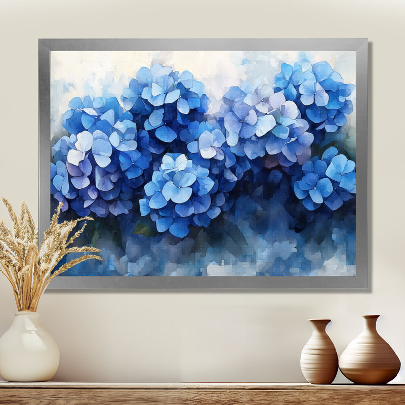 Jacquil - Floral Wall Art, H 12 po x l 20 po, Impression de cadre photo, Argent argent
