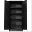 Armoire de cuisine robuste en métal noir avec 4 tablettes réglables, capacité de 110 lb et peu encombrante pour les maisons modernes