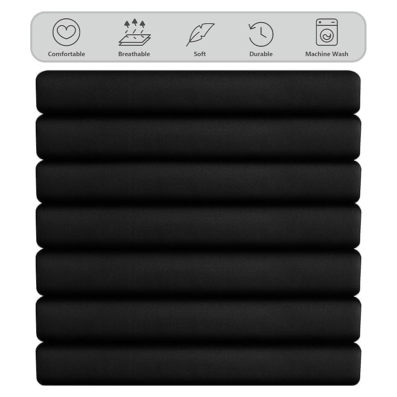 Ranarda Cotton Blend Percale Flat Sheet, Black, Kingsize (5')