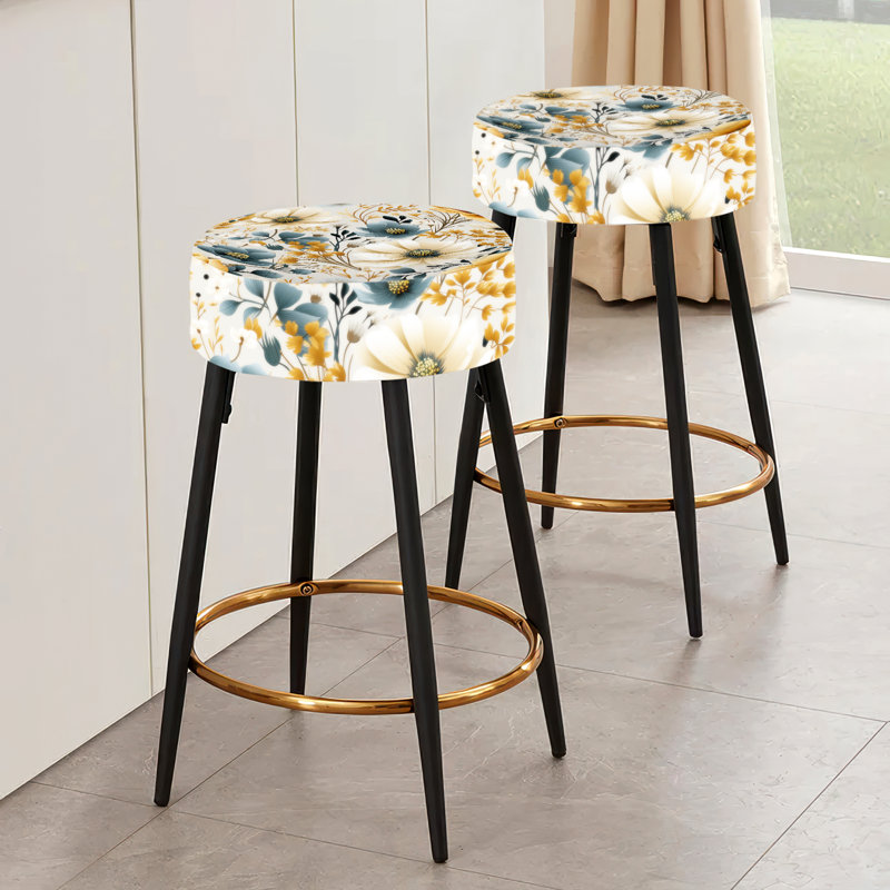 Ensemble de 2 tabourets de bar Beige Begonia Cottage Collage