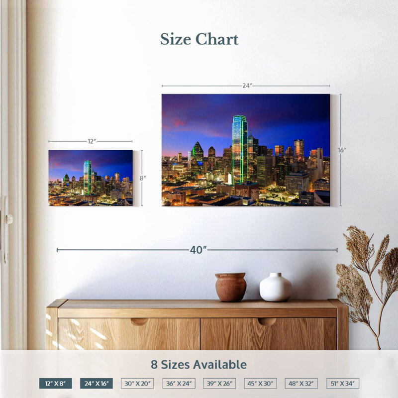 Paysage urbain Sirci Dallas, H 16 po x l 24 po
