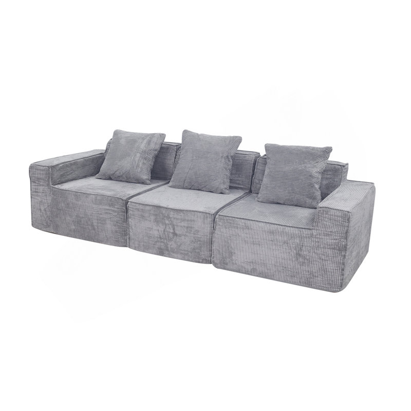 Canapé modulaire convertible 3 places Modern, Gris clair