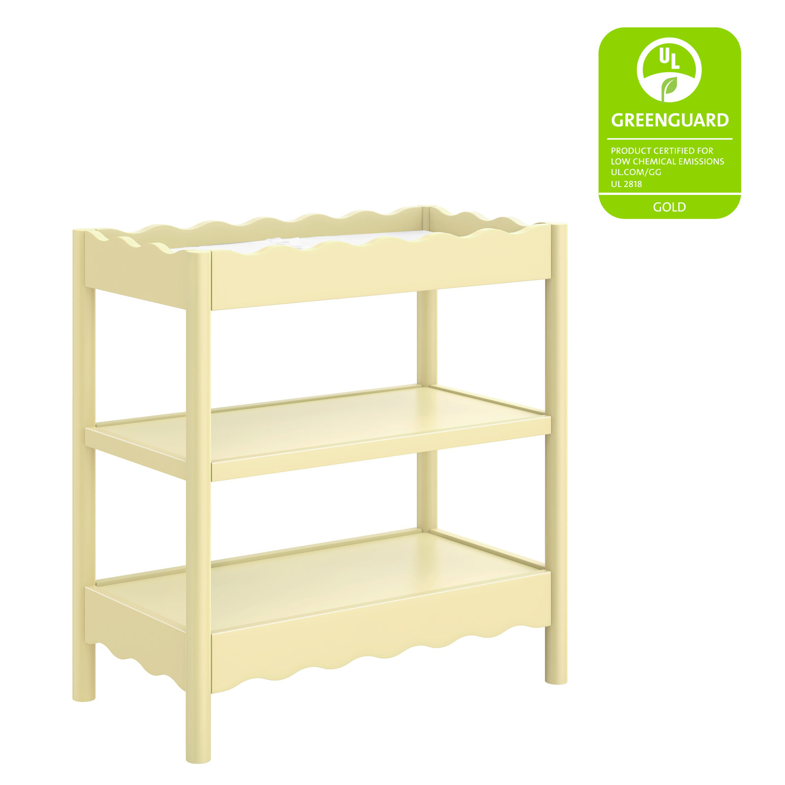 Swell Solid Wood Changing Table, Pale Yellow