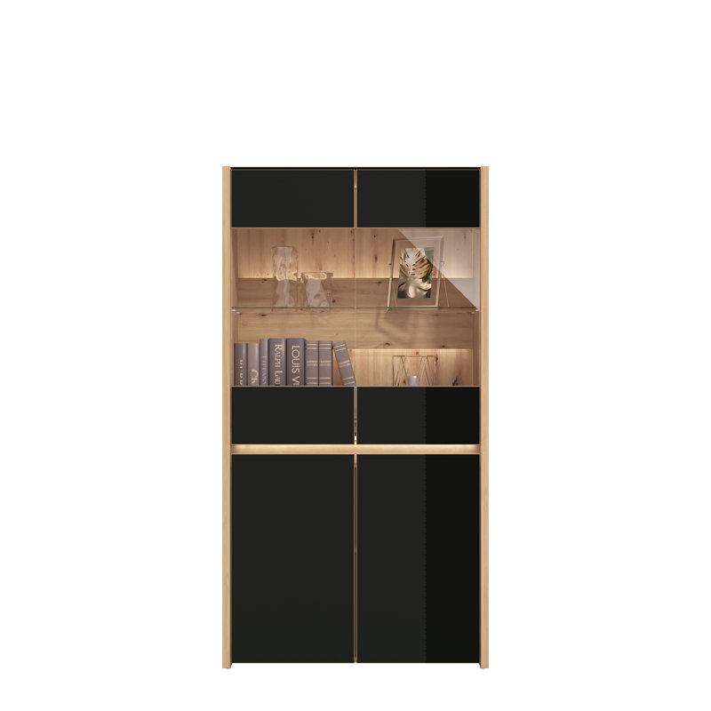 Display Cabinet, Black/Oak