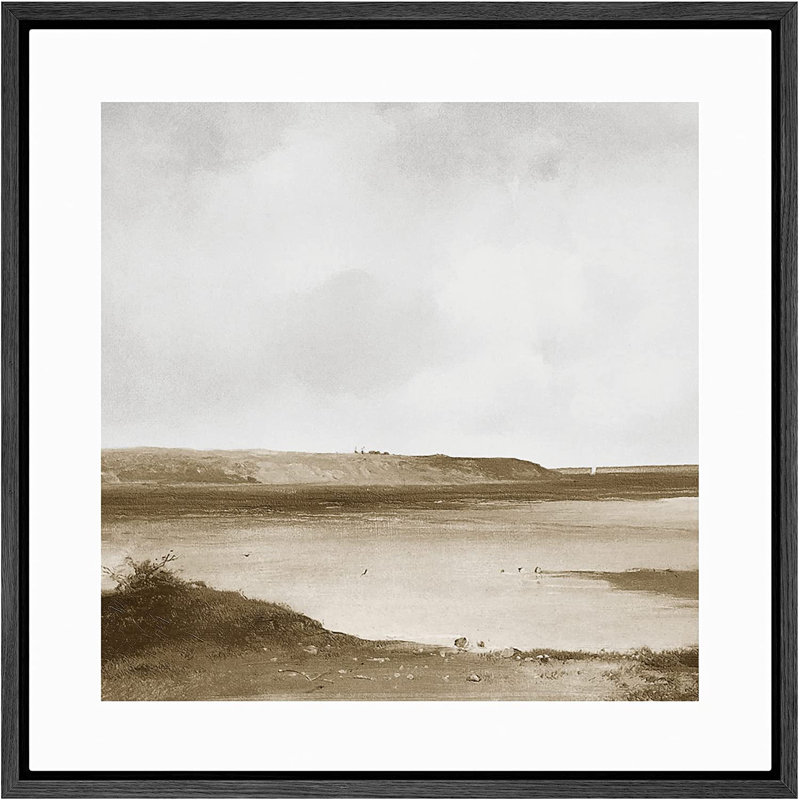 Peinture sur toile, cadre flottant, Noir, H 16 po x l 16 po x P 1,5 po