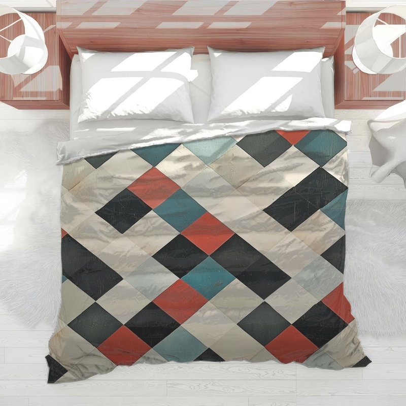 Diamond Checkered Pattern Comforter, King