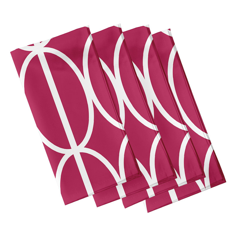 Noxon Polyester Geometric Square Napkin, Pink