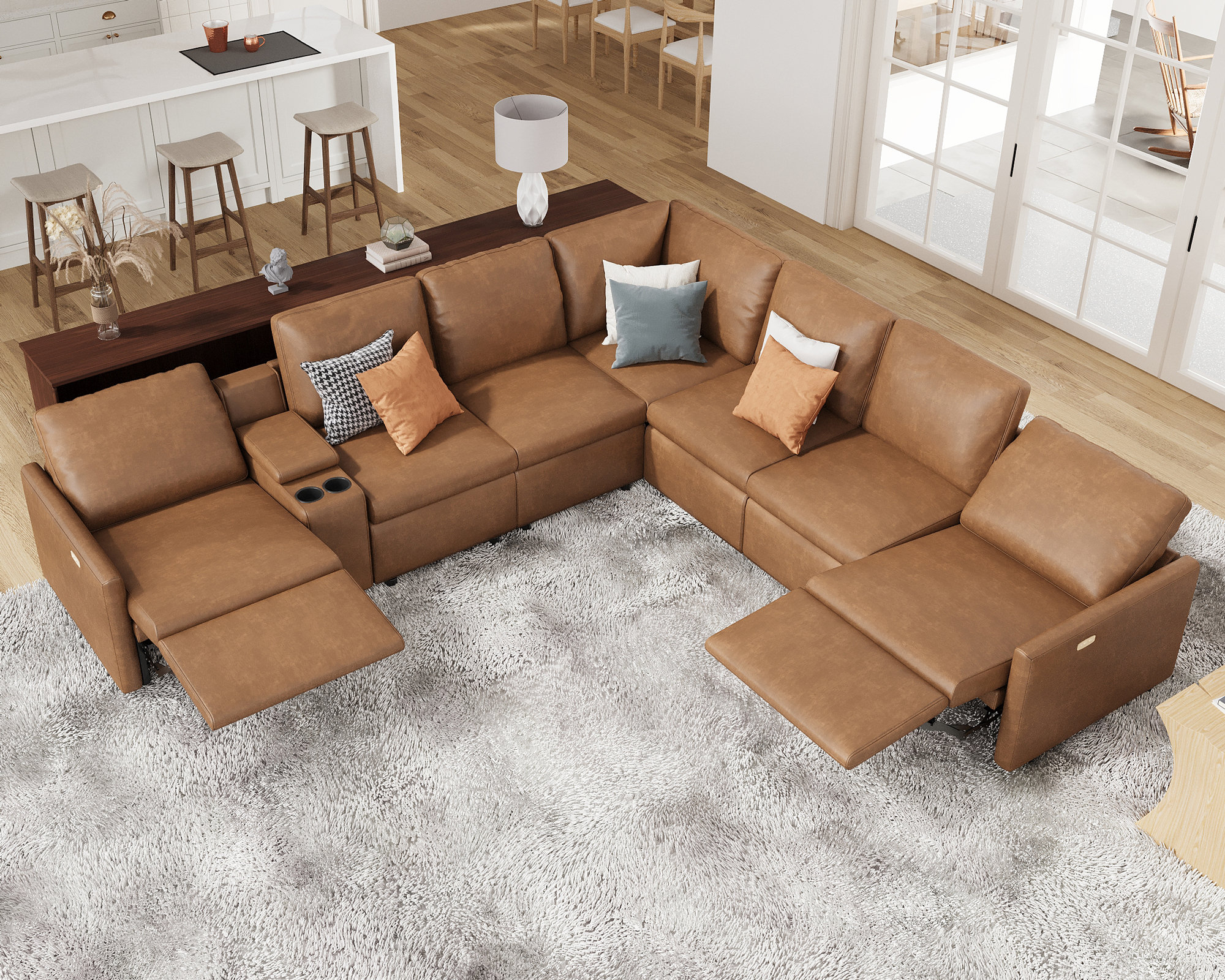 L Shaped Wrap Around Reclining Couch L Shape Sofa With Recliners