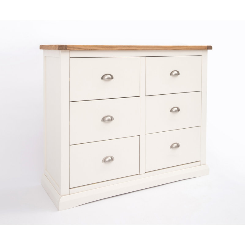 110cm W 6 - Drawer Chest of Drawers, Off White