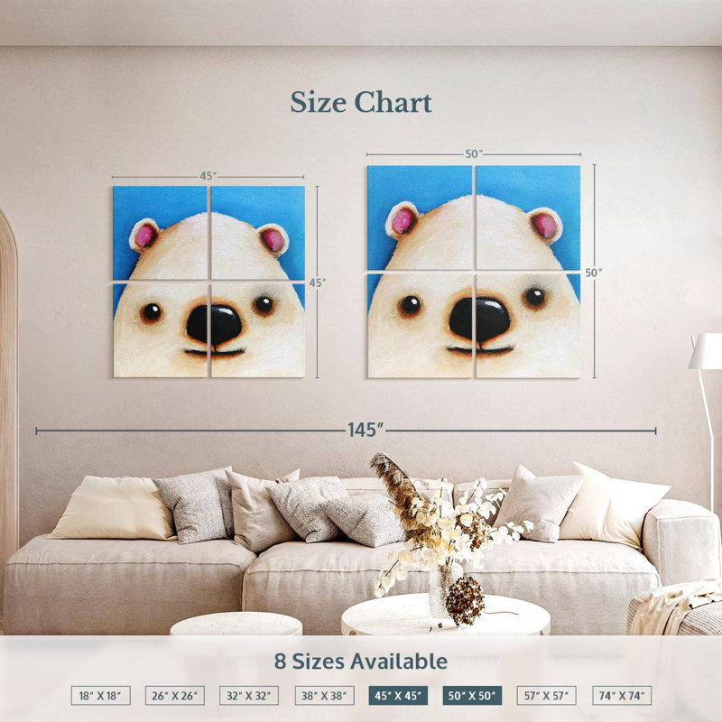 Ashelle The Polar Bear, 50" H x 50" W