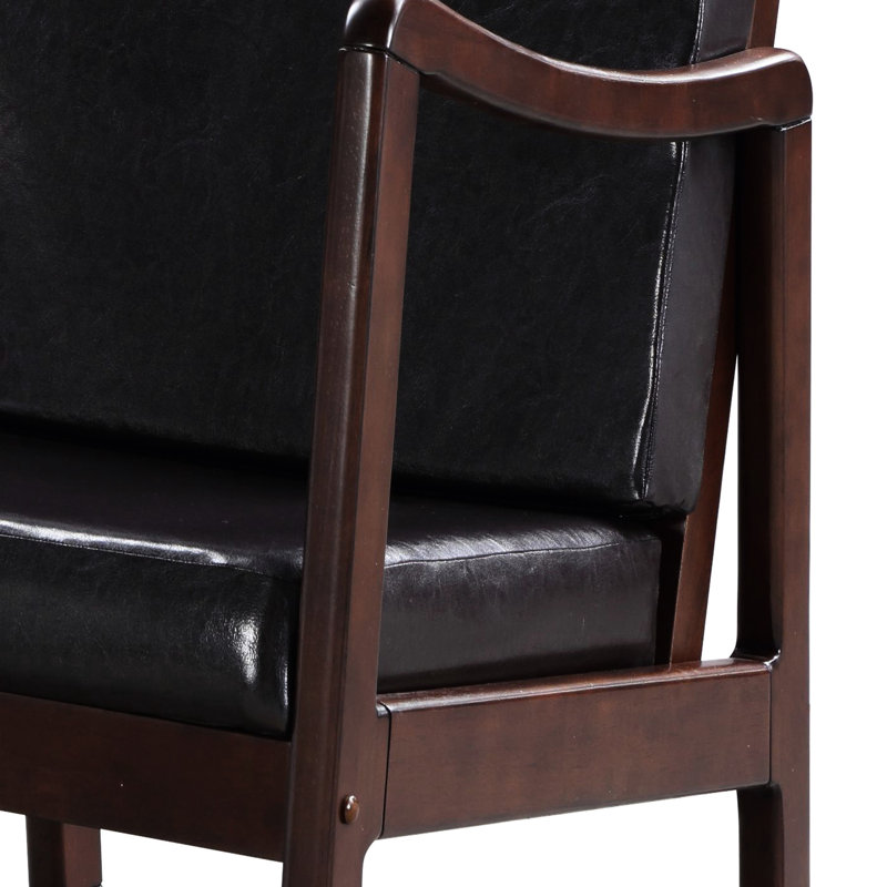 Chaise berçante brun foncé et espresso avec accoudoirs