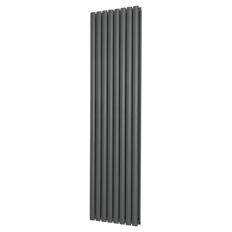 Shoshana Vertical Oval Panel Radiator, 160cm H x 47.2cm W, Anthracite, 1