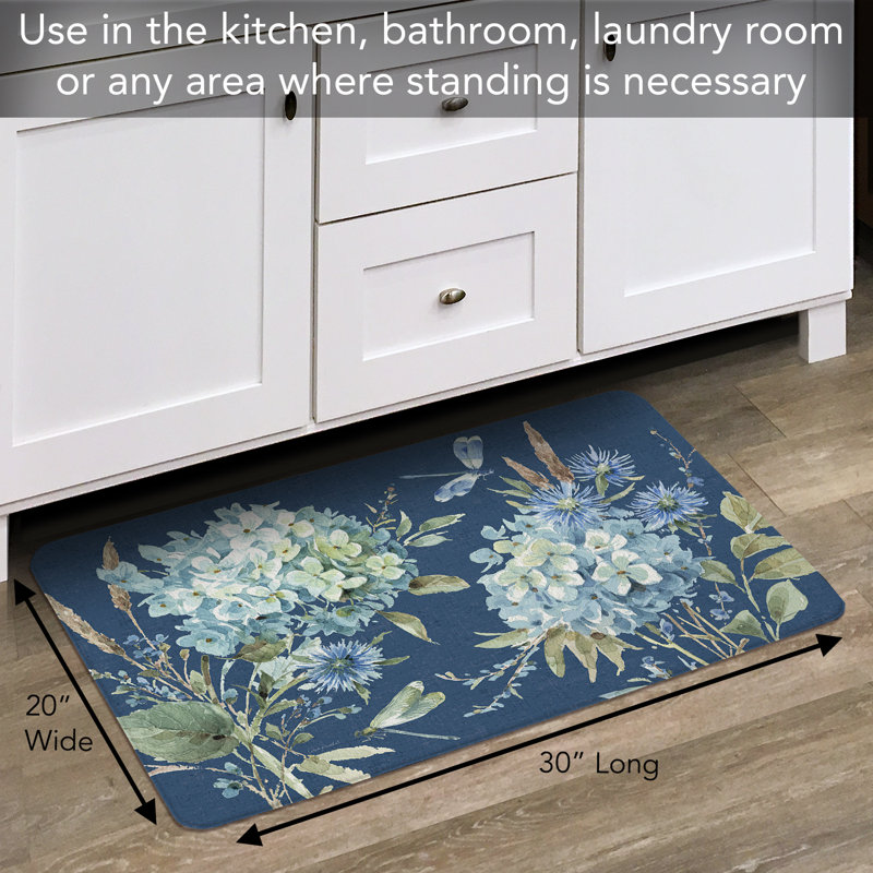 Bohemian Blue Multi-color Vinyl Kitchen Comfort Floor Mat