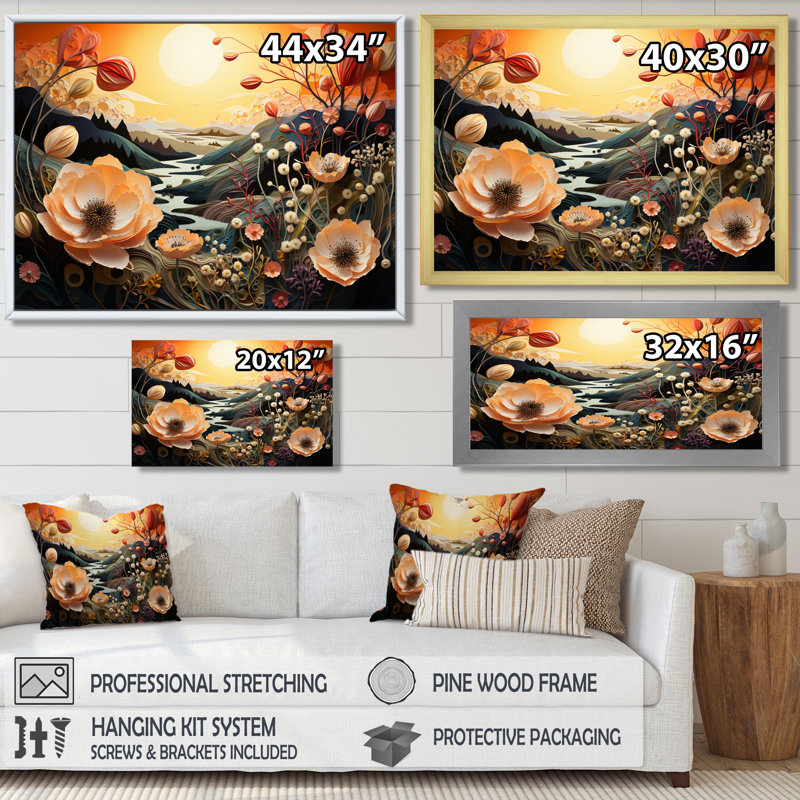«Dall - Poppy», reproduction d'art murale, H 12 po x l 20 po, Toile tendue