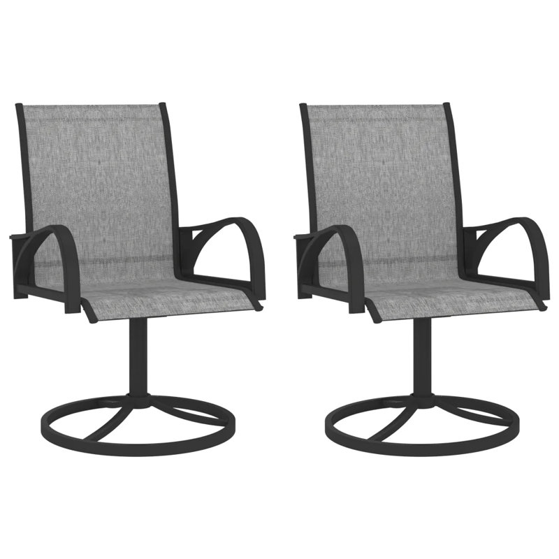 Efsa Swivel Patio Dining Armchair, Grey, Black