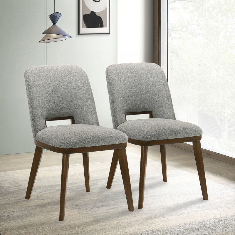 Kyeran 18.7'' H Fabric Upholstered Side Chair, Light Gray