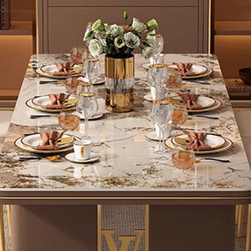 Light luxury high-end creative dining table, 29.5"H x 70.8"L x 31.4"W